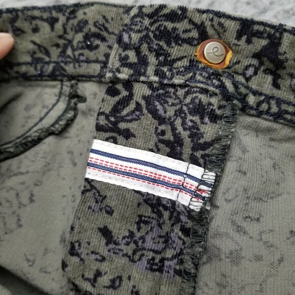 Pilcro Jeans Womens 28 Serif Olive Green Camo Print Corduroy Skinny Stretch - Picture 13 of 15